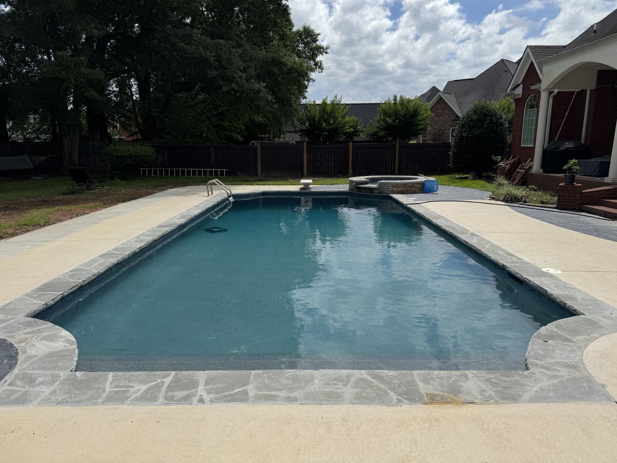 Pool resurfacing in Middle Georgia — fresh plaster finish on an in-ground poolPool resurfacing in Middle Georgia — fresh plaster finish on an in-ground pool